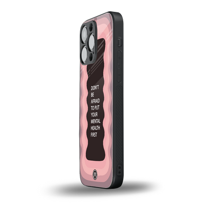 mental health first back phone cover | glass case for iphone 13 pro max