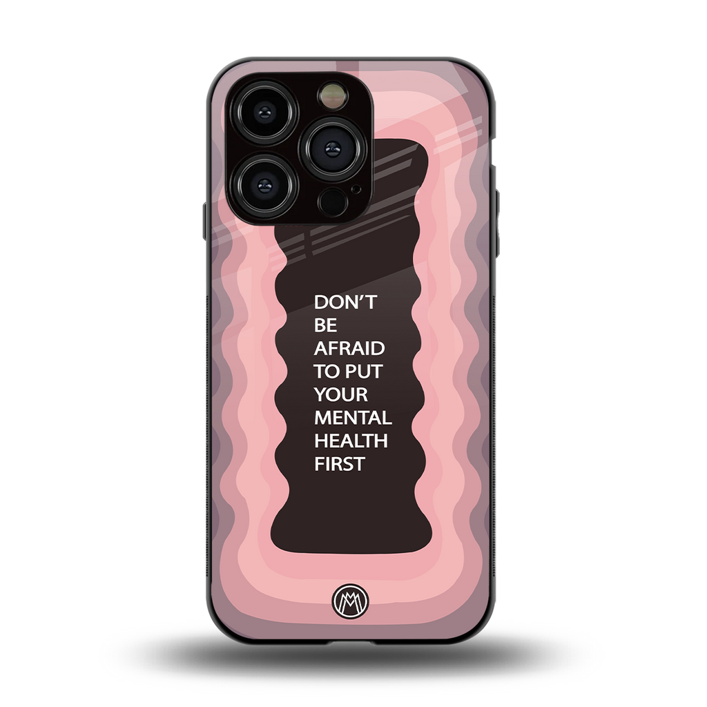 mental health first back phone cover | glass case for iphone 13 pro