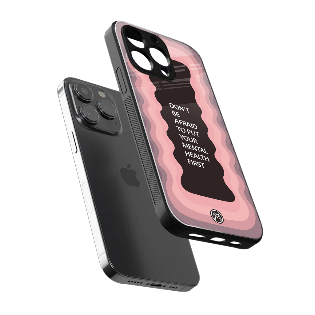 mental health first back phone cover | glass case for iphone 13 pro