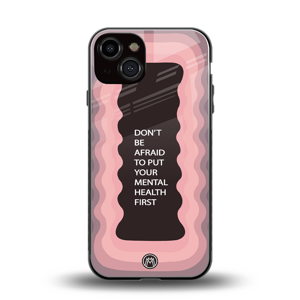 mental health first back phone cover | glass case for iphone 13