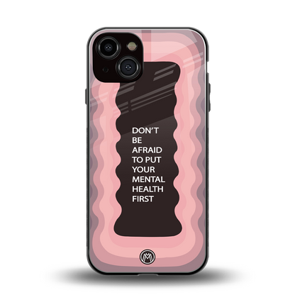 mental health first back phone cover | glass case for iphone 13