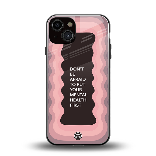 mental health first back phone cover | glass case for iphone 13