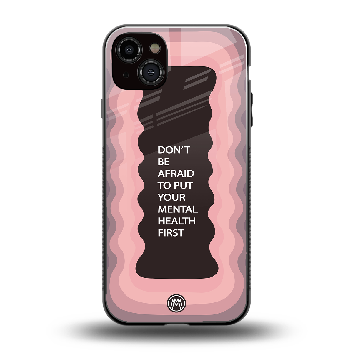 mental health first back phone cover | glass case for iphone 15 plus