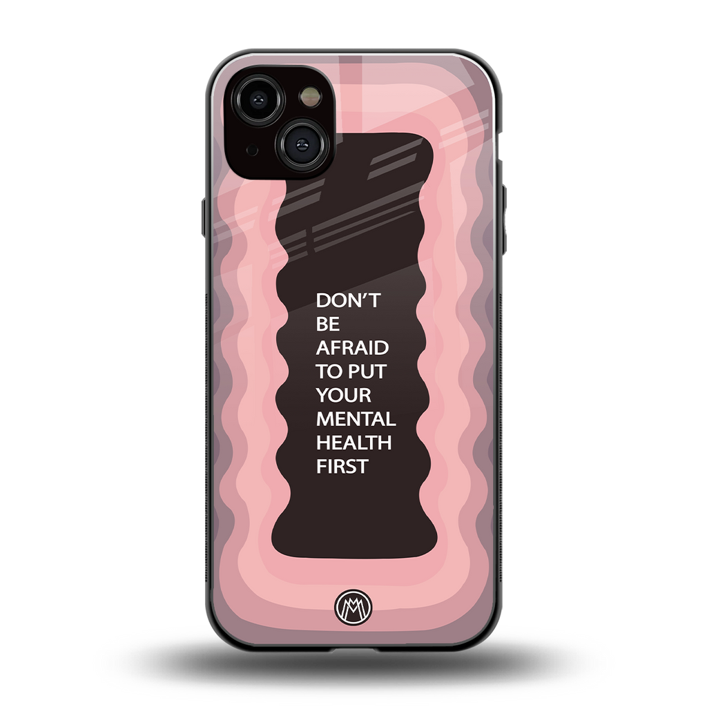 mental health first back phone cover | glass case for iphone 14 plus