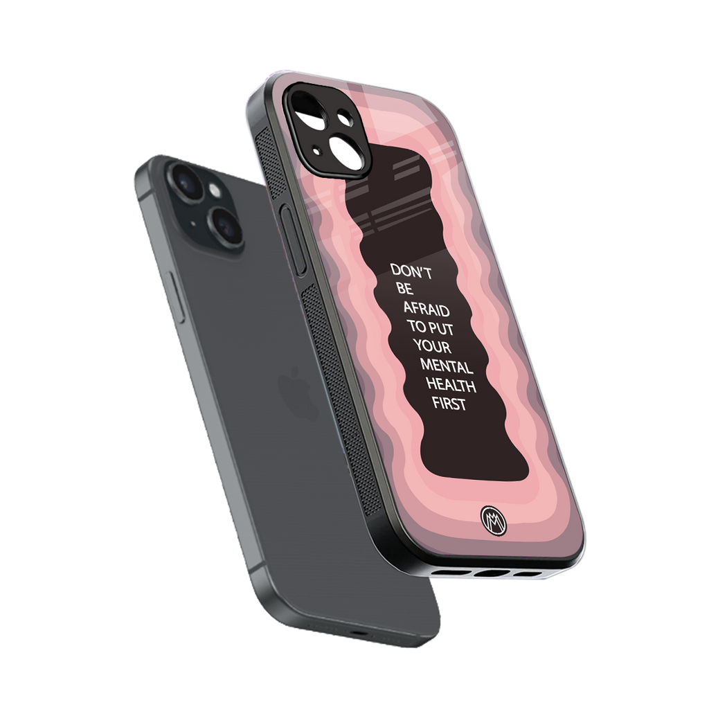 mental health first back phone cover | glass case for iphone 14 plus