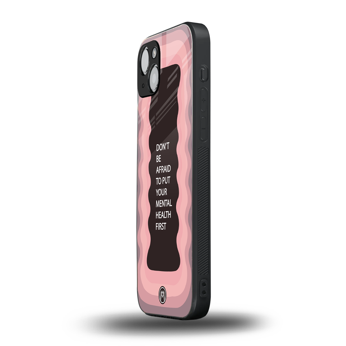 mental health first back phone cover | glass case for iphone 15 plus