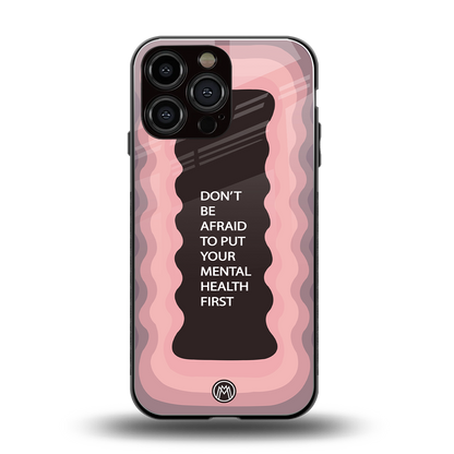 mental health first back phone cover | glass case for iphone 14 pro max