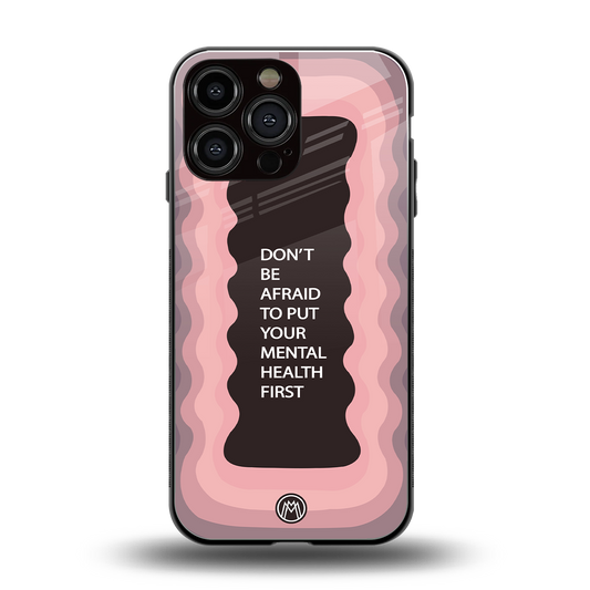 mental health first back phone cover | glass case for iphone 14 pro max