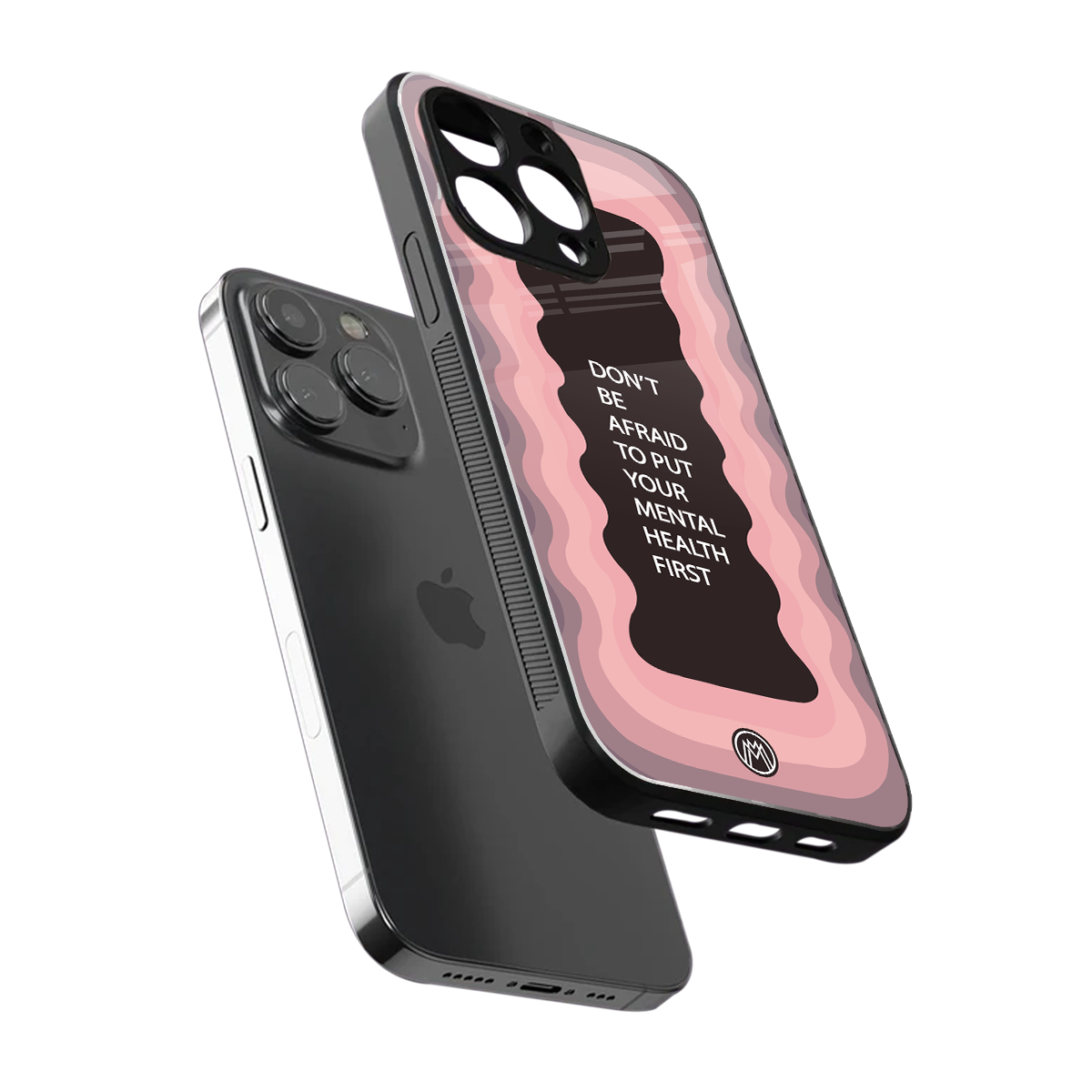mental health first back phone cover | glass case for iphone 15 pro max