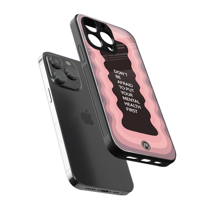 mental health first back phone cover | glass case for iphone 14 pro max