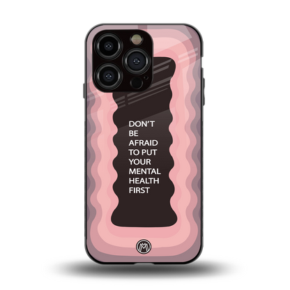 mental health first back phone cover | glass case for iphone 14 pro