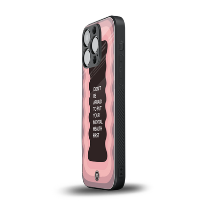 mental health first back phone cover | glass case for iphone 15 pro