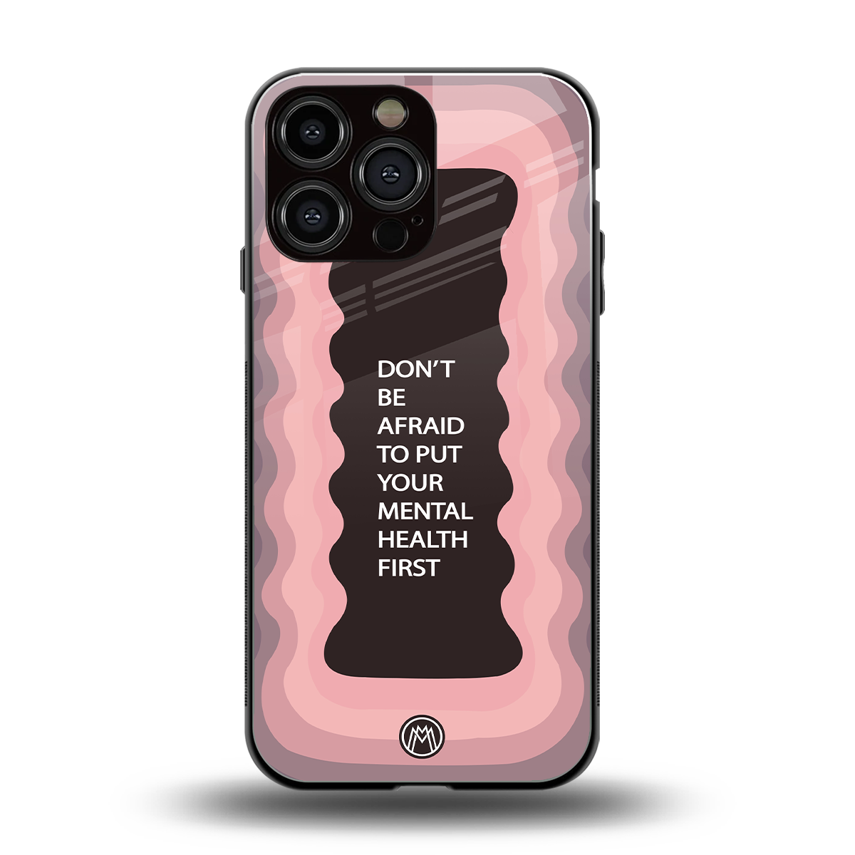 mental health first back phone cover | glass case for iphone 16 pro max