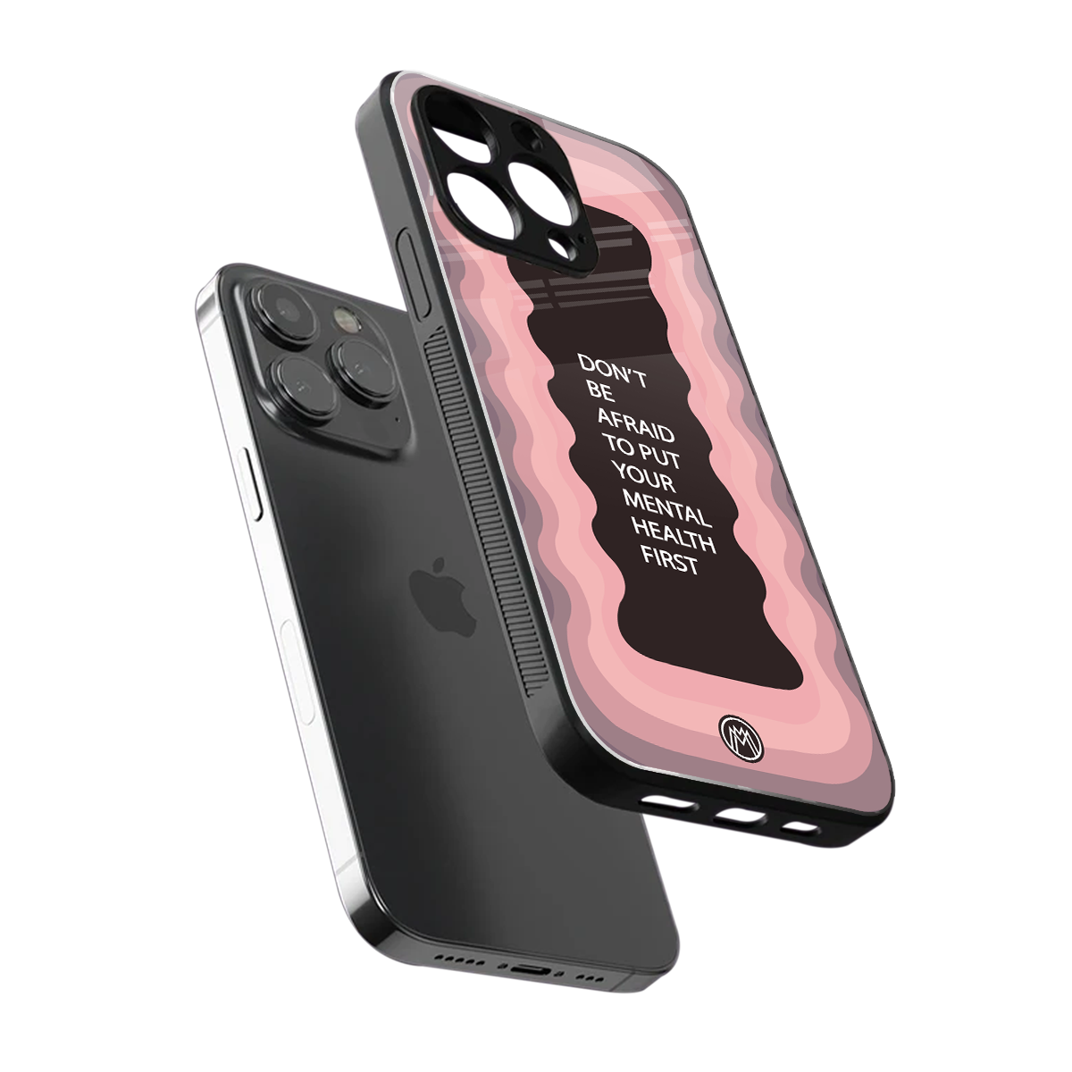 mental health first back phone cover | glass case for iphone 16 pro max