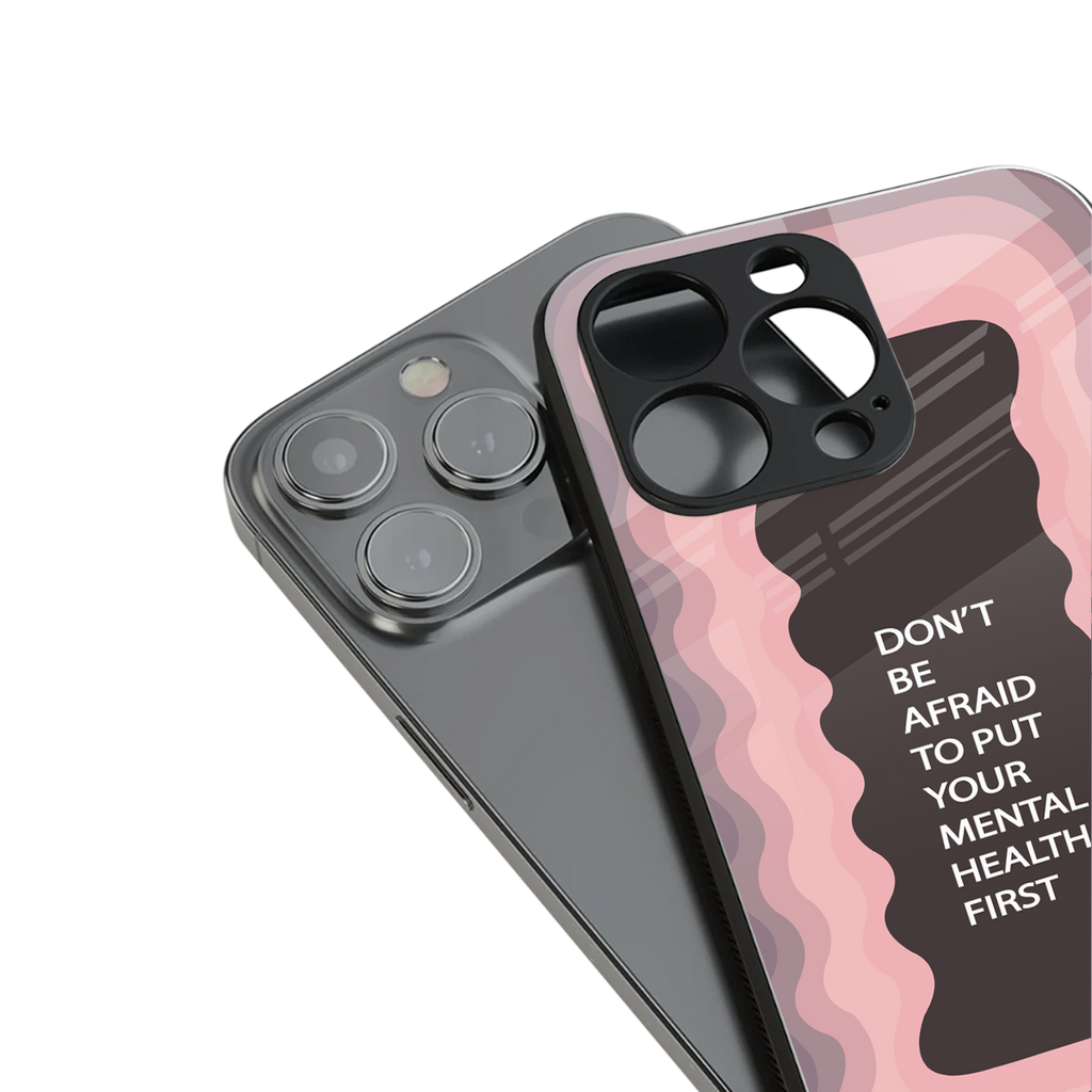 mental health first back phone cover | glass case for iphone 13 pro