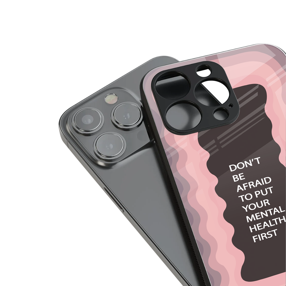 mental health first back phone cover | glass case for iphone 15 pro