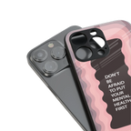 mental health first back phone cover | glass case for iphone 14 plus