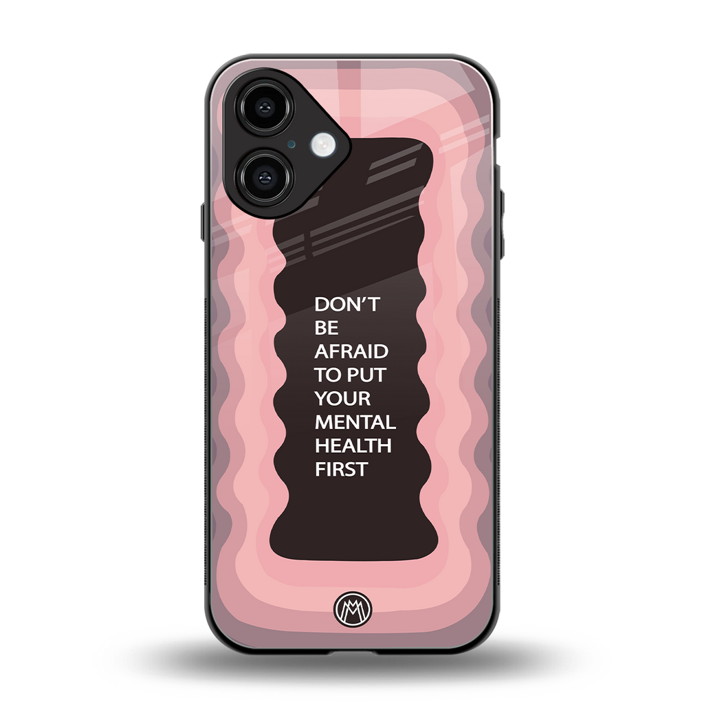 mental health first back phone cover | glass case for iphone 16