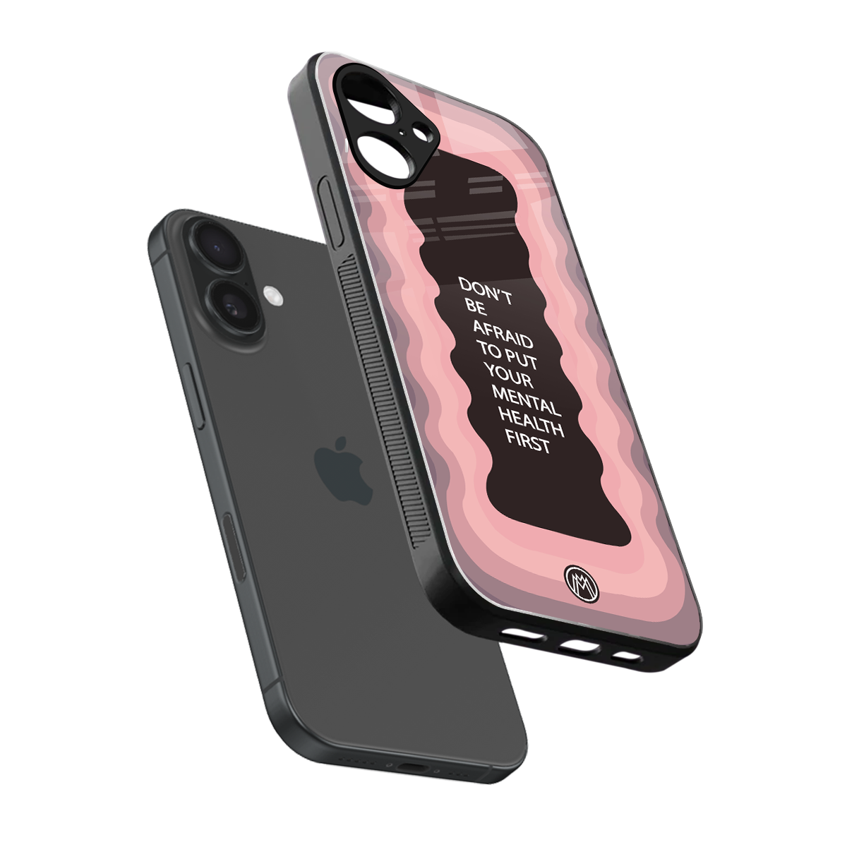 mental health first back phone cover | glass case for iphone 16
