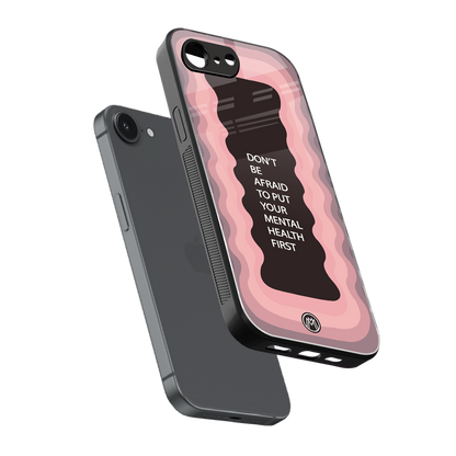 mental health first back phone cover | glass case for iphone 16e