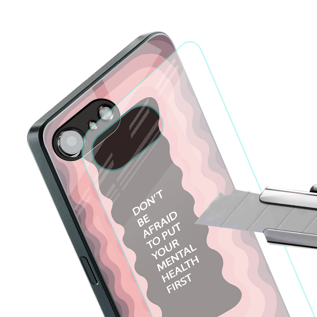 mental health first back phone cover | glass case for iphone 16e