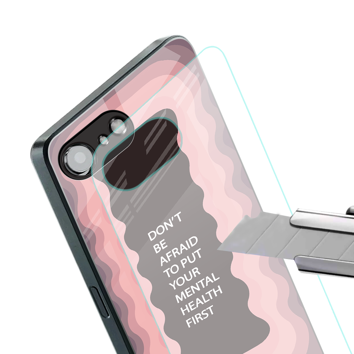 mental health first back phone cover | glass case for iphone 16e