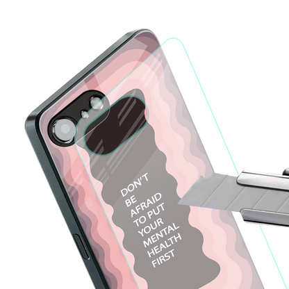 mental health first back phone cover | glass case for iphone 16e