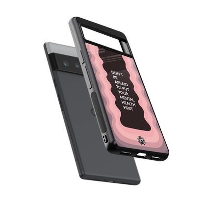 mental health first back phone cover | glass case for google pixel 6 pro