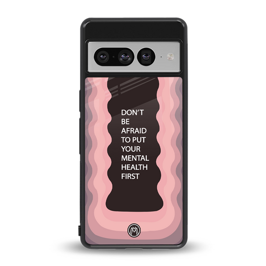 mental health first back phone cover | glass case for google pixel 7 pro
