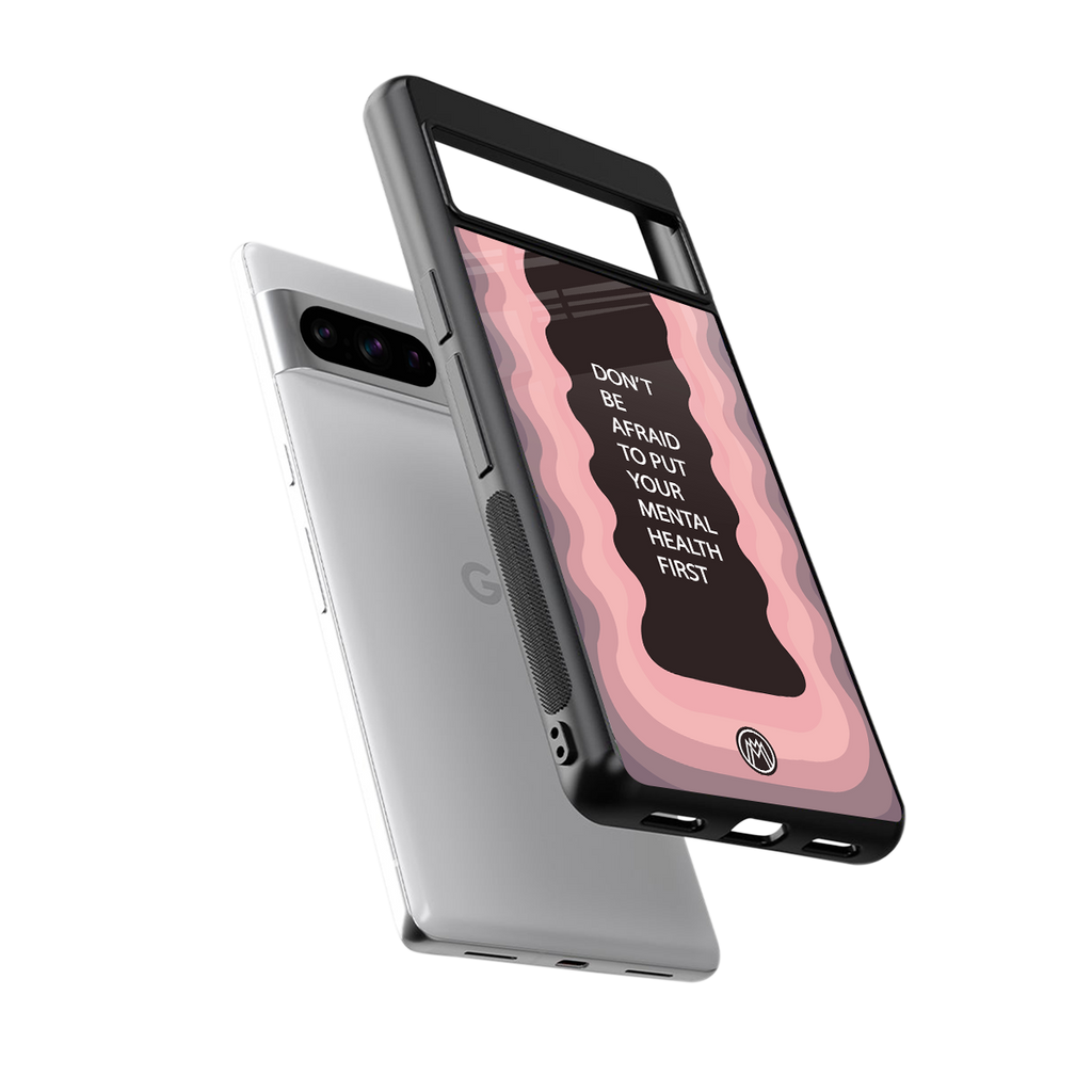 mental health first back phone cover | glass case for google pixel 8 pro