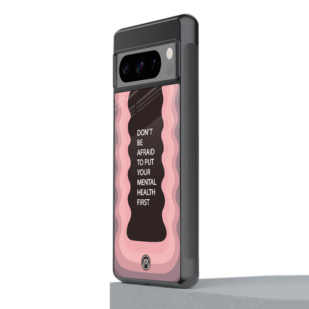 mental health first back phone cover | glass case for google pixel 8 pro