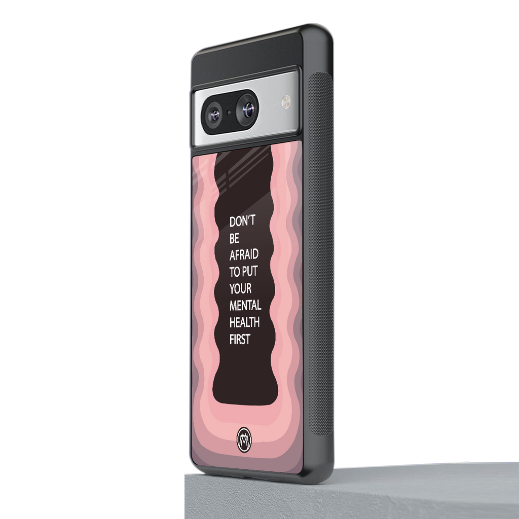 mental health first back phone cover | glass case for Google Pixel 8