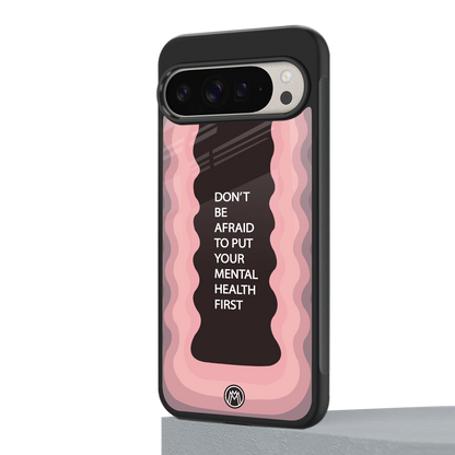 mental health first back phone cover | glass case for google pixel 9 pro xl