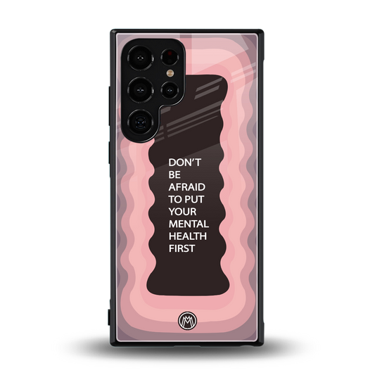 mental health first back phone cover | glass case for samsung galaxy s23 ultra
