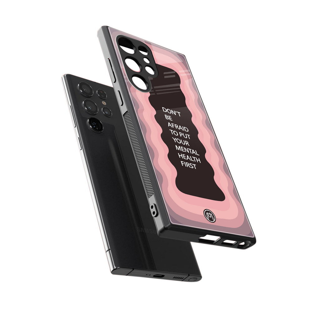 mental health first back phone cover | glass case for samsung galaxy s23 ultra