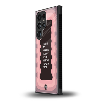 mental health first back phone cover | glass case for samsung galaxy s23 ultra