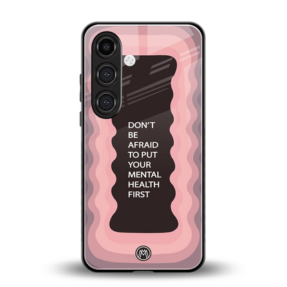 mental health first back phone cover | glass case for samsung galaxy s24 fe