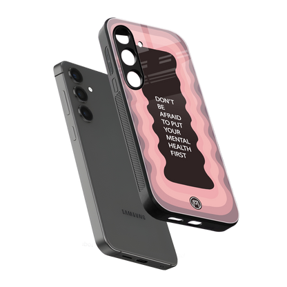 mental health first back phone cover | glass case for samsung galaxy s23 plus