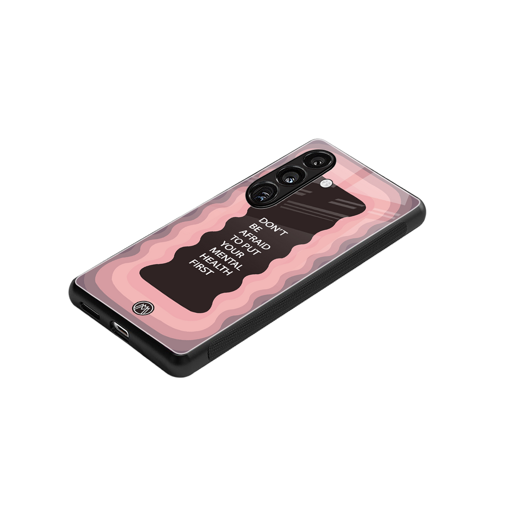 mental health first back phone cover | glass case for samsung galaxy s23 plus