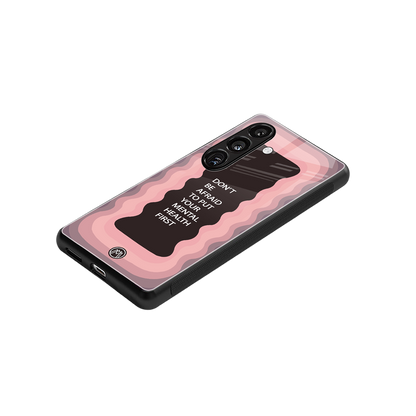 mental health first back phone cover | glass case for samsung galaxy s23 plus