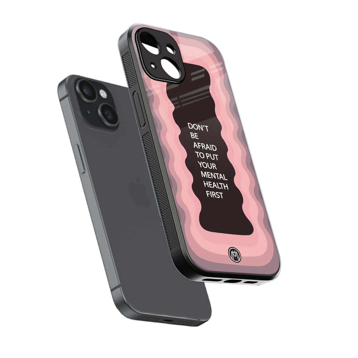 mental health first back phone cover | glass case for iphone 15