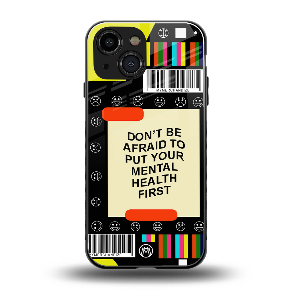 mental health back phone cover | glass case for iphone 13 mini
