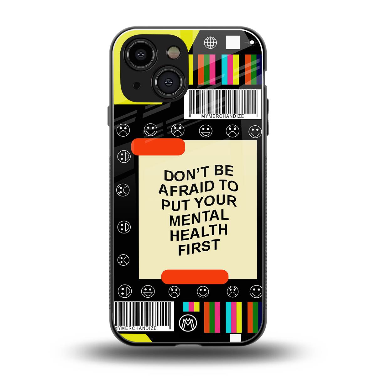 mental health back phone cover | glass case for iphone 13 mini