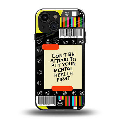 mental health back phone cover | glass case for iphone 13 mini