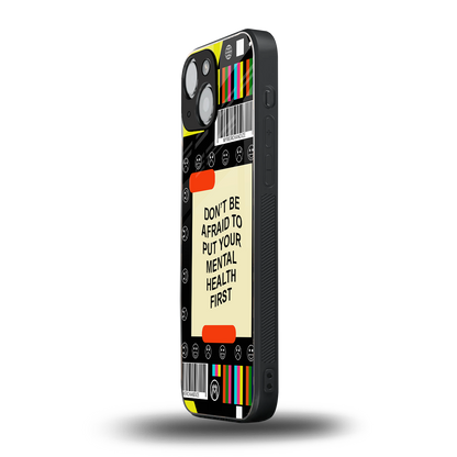 mental health back phone cover | glass case for iphone 13 mini