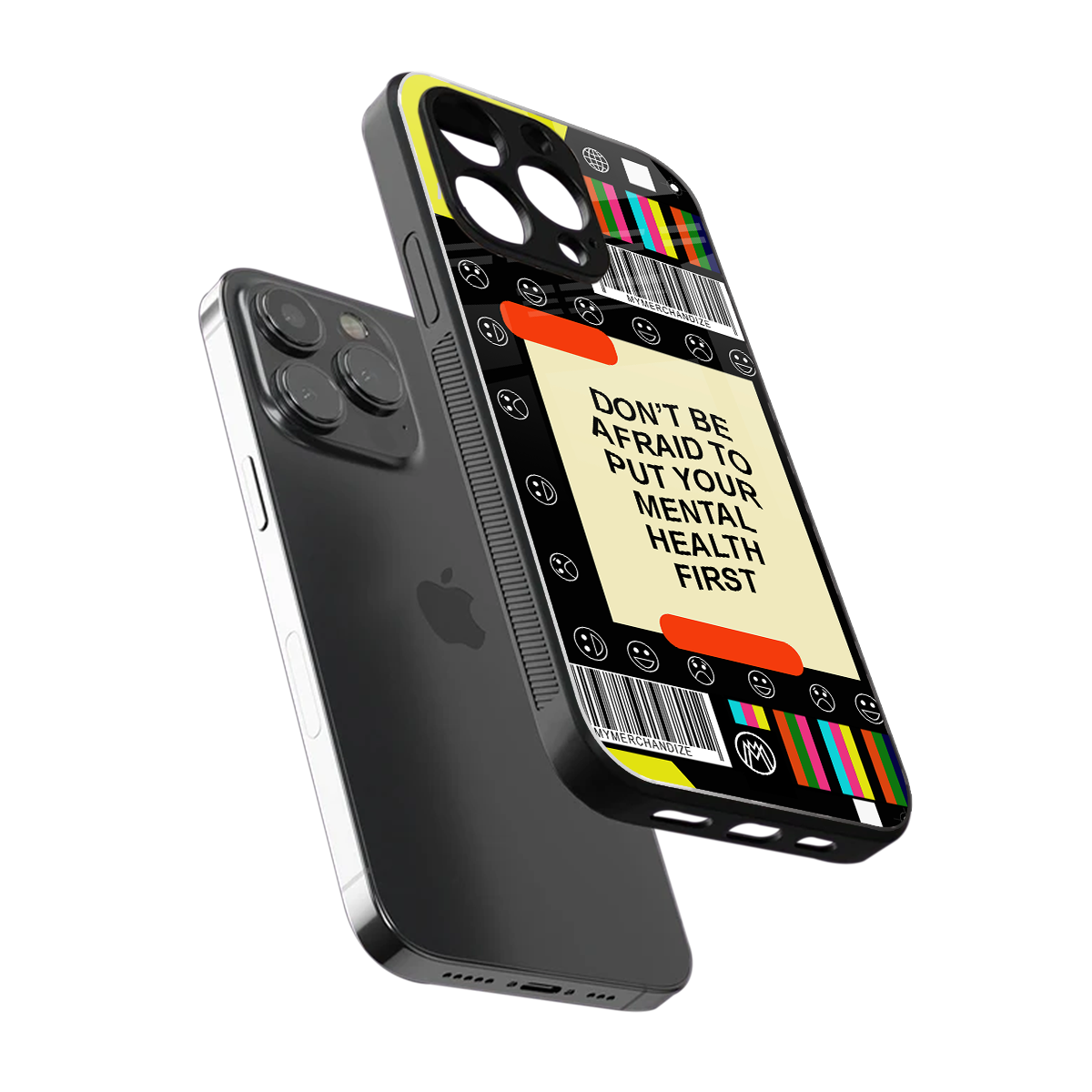 mental health back phone cover | glass case for iphone 13 pro max