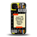mental health back phone cover | glass case for iphone 14 plus