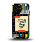 mental health back phone cover | glass case for iphone 14 pro max