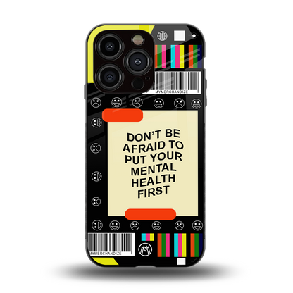 mental health back phone cover | glass case for iphone 14 pro