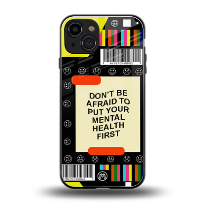 mental health back phone cover | glass case for iphone 14